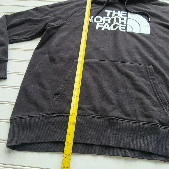 The North Face Hoodie Womens Black White Pullover Fleece Graphic Logo Pockets L - Picture 8 of 10